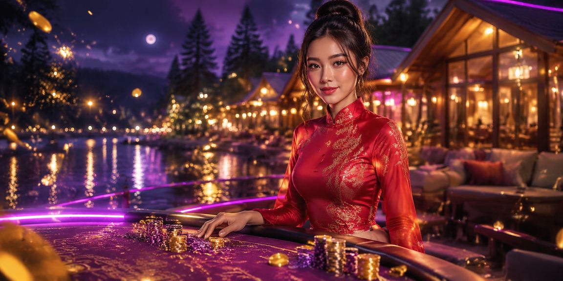 Người phụ nữ áo dài tại Đà Lạt kiểm tra ưu đãi và tham gia casino trực tuyến buổi tối