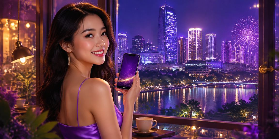 Người dùng tại Hà Nội nhâm nhi cà phê và kiểm tra tài khoản dx55 trên điện thoại để nhận cashback