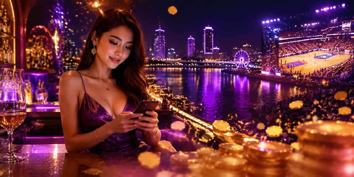 Người dùng Quy Nhơn theo dõi trận bóng rổ và khám phá trò chơi mới trên điện thoại ban đêm